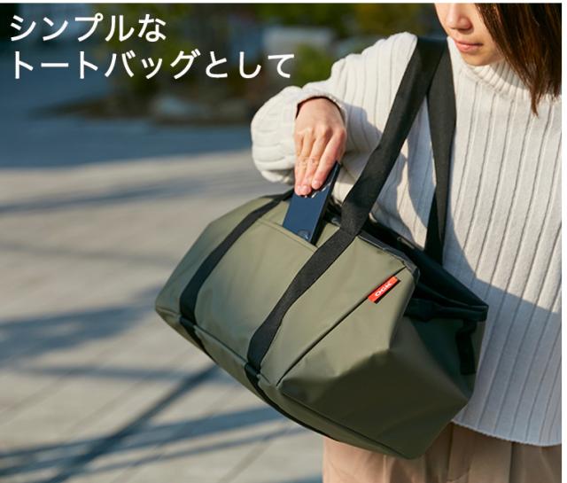 OGK 自転車 後ろカゴ インナーバッグ付き RB-020+TN-017R うしろ用バスケット リア エコバッグ ブラック カーキ_9