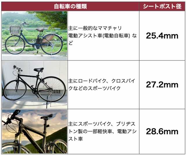 電動自転車にも◎ 直付けテリー型サドル シートポスト付 27.2ｍｍ 28.6