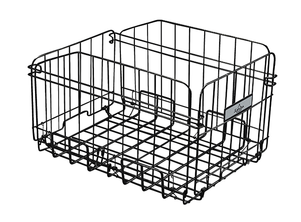 送料無料自転車 後ろカゴ 折りたたみ式 鉄製（シルバー