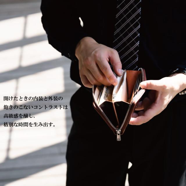 長財布 メンズ コードバン ラウンドファスナー 財布 新喜皮革 ブランド