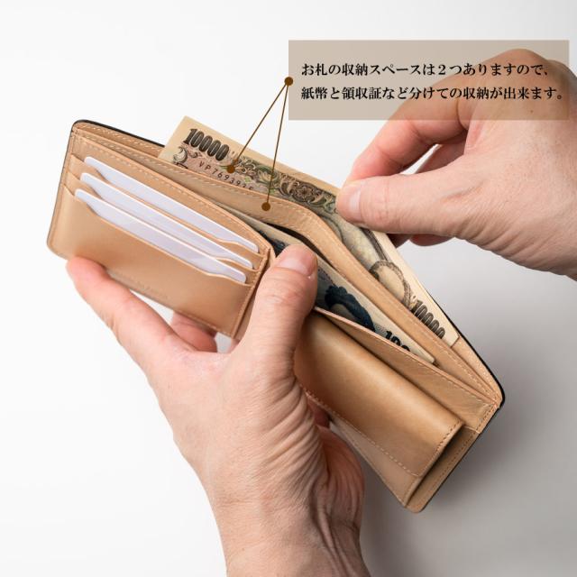 コードバン 二つ折り財布 メンズ コンパクト 男性 財布 新喜皮革 本革 馬革 日本製 ギフト 誕生日 バレンタイン プレゼントの通販は