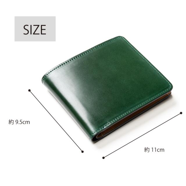 コードバン 二つ折り財布 メンズ コンパクト 男性 財布 新喜皮革 本革 馬革 日本製 ギフト 誕生日 バレンタイン プレゼントの通販は