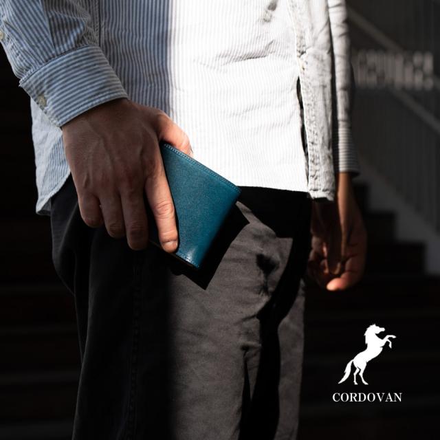 コードバン 二つ折り財布 メンズ コンパクト 男性 財布 新喜皮革 本革 馬革 日本製 ギフト 誕生日 バレンタイン プレゼントの通販は