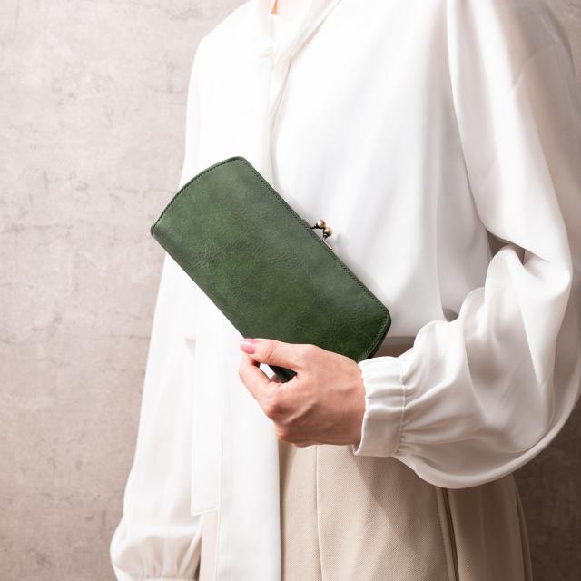 がま口 長財布 レディース がま口財布 本革 姫路レザー 革 牛革