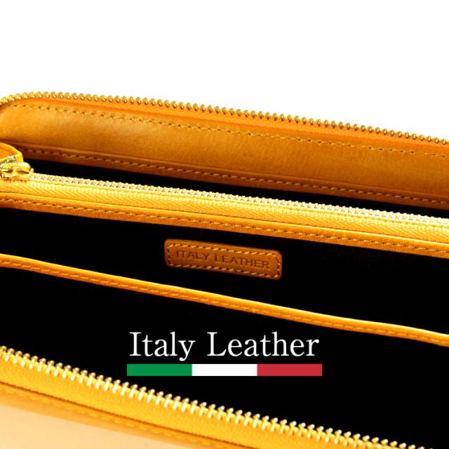 長財布 レディース 本革 ラウンドファスナー イタリアンレザー 外