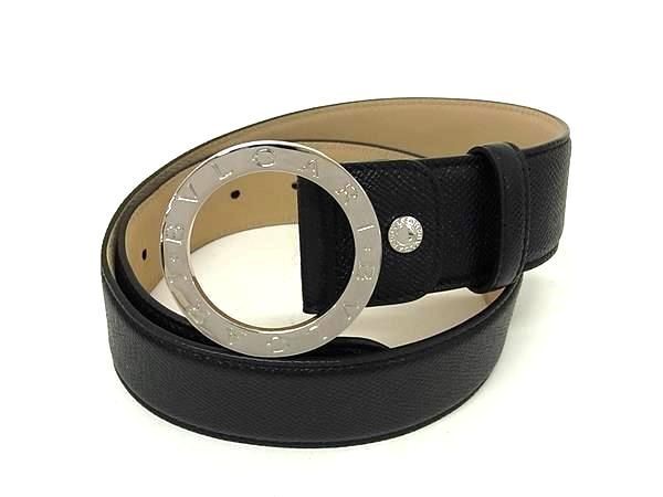 BVLGARI ブルガリ ベルト ブルガリブルガリ ブラック系 レザー ユニ 