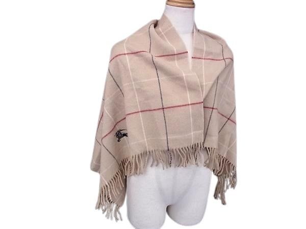BURBERRY バーバリー ブランケット ベージュ ウール100％ ユニセックス 美品【本物保証】