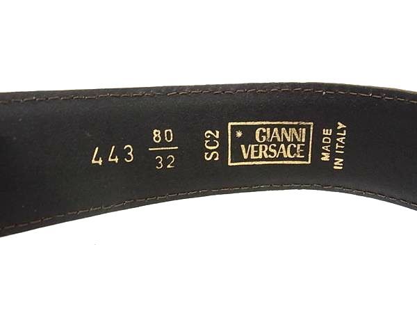 GIANNI VERSACE　ジャンニ ヴェルサーチェ ベルト - - ブラウン クロコダイル型押しレザー ユニセックス メデューサ シルバー金具【本物保証】_1