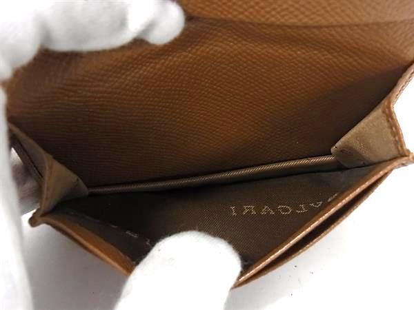 BVLGARI ブルガリ カードケース クラシコ 20357 ブラウン レザー ユニセックス 名刺入れ 美品【本物保証】_4