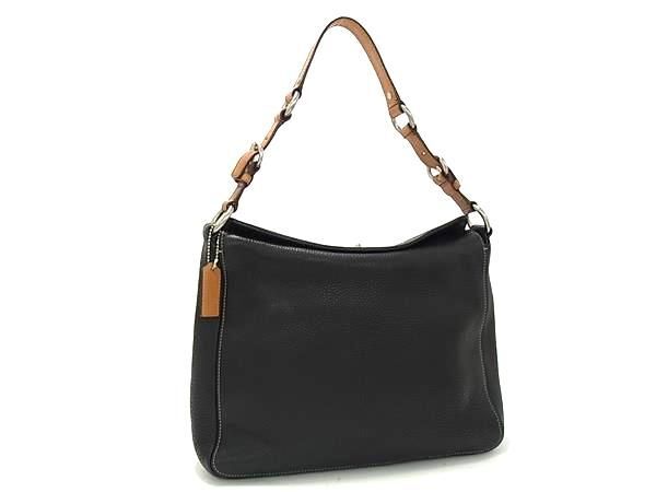 COACH コーチ ショルダーバッグ 10132 ブラック ブラウン レザー レディース 超美品【本物保証】