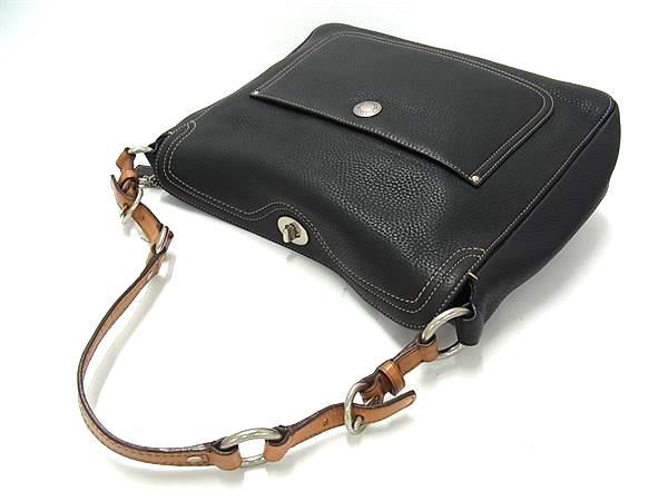 COACH コーチ ショルダーバッグ 10132 ブラック ブラウン レザー 