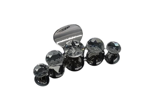 JIMMY CHOO ジミーチュウ ヘアクリップ シルバー クリスタル・クローヘアクリップ CLAWHAIRCLIPDCI シルバー メタル レディース JCロゴ 美品【本物保証】