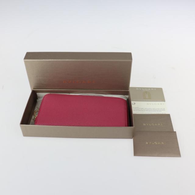 超美品 BVLGARI ブルガリ ブルガリブルガリ 286311 長財布 レザー HEATHER AMETHYST ピンク系 ラウンドファスナー【本物保証】_9