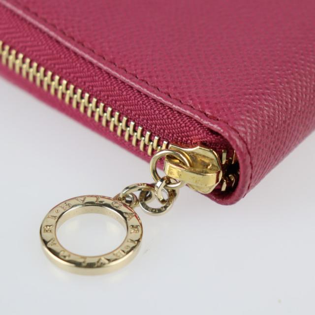 超美品 BVLGARI ブルガリ ブルガリブルガリ 286311 長財布 レザー HEATHER AMETHYST ピンク系 ラウンドファスナー【本物保証】_4