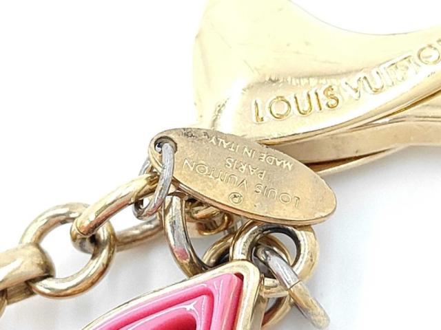 LOUIS VUITTON ルイヴィトン キーホルダー ビジューサックナイフ M66913 ピンク ゴールド系 メタル レディース 美品【本物保証】_3