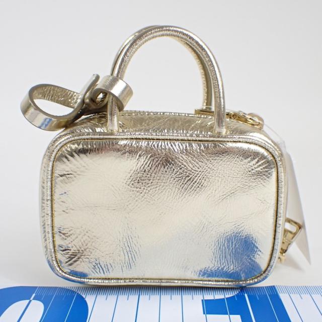 miu miu ミュウミュウ バッグチャーム マイクロバッグチャーム 5NR036 ゴールド系 レザー レディース ミニ 美品【本物保証】_1