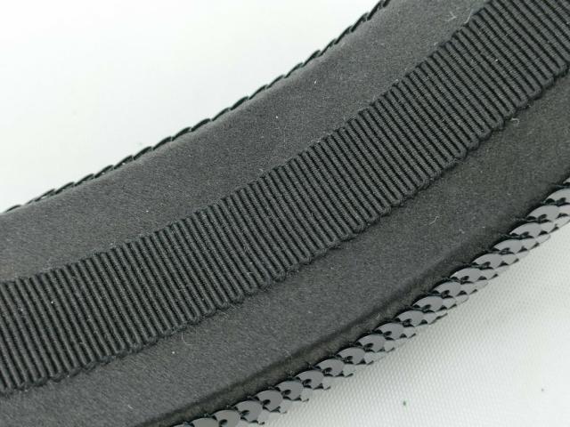 PRADA プラダ カチューシャ ブラック サテン スパンコール レディース