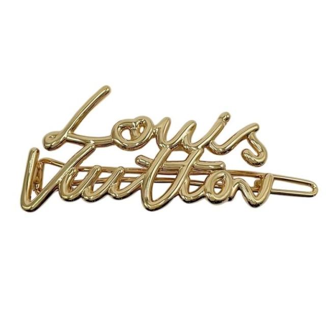 LOUIS VUITTON ルイヴィトン バレッタ バレッタ･LV スクリプト M03251 ゴールド系 メタル レディース 美品【本物保証】