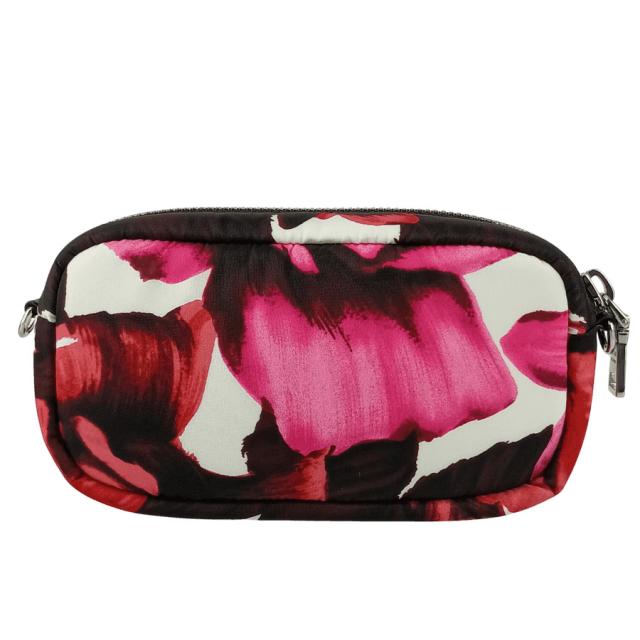 PRADA プラダ ショルダーバッグ 2WAY クロスボディバッグ 1DH046 ピンク ナイロン レディース リストレット ポーチ シルバー金具 三角ロゴプレート 花柄 超美品【本物保証】_3