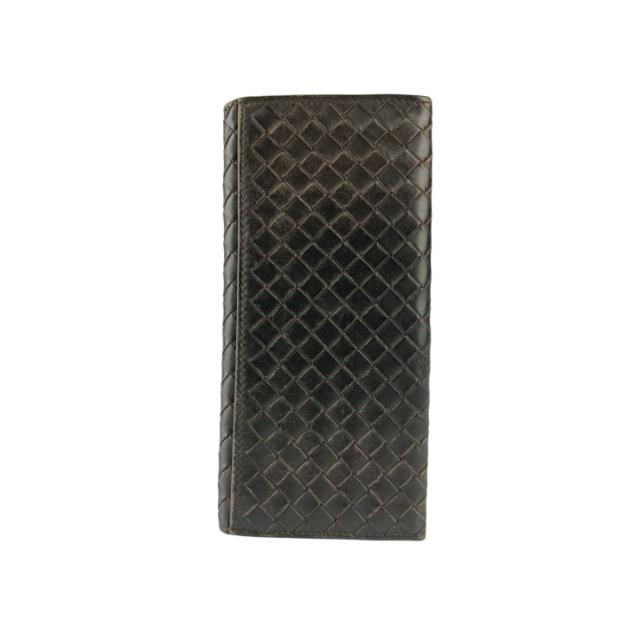 BOTTEGA VENETA ボッテガべネタ 長財布 イントレチャート 120697 ダークブラウン レザー メンズ 札入れ【本物保証】
