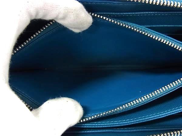 LOUIS VUITTON ルイヴィトン 長財布 エピ ジッピーウォレット M60311 シアン レザー ユニセックス ラウンドファスナー シルバー金具【本物保証】_4