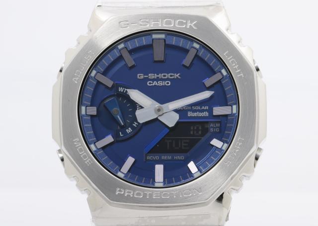 CASIO カシオ 時計 GSHOCK FULL METAL 2100 Series GMB2100AD2AJF ブルー シルバー ステンレススチール メンズ デジアナ 新品未使用展示品【本物保証】