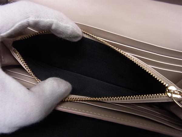 BVLGARI ブルガリ 財布 ブルガリブルガリ 288278 ベージュ系 ゴールド系 レザー レディース ロゴクリップ 二つ折り 長財布 美品【本物保証】_5