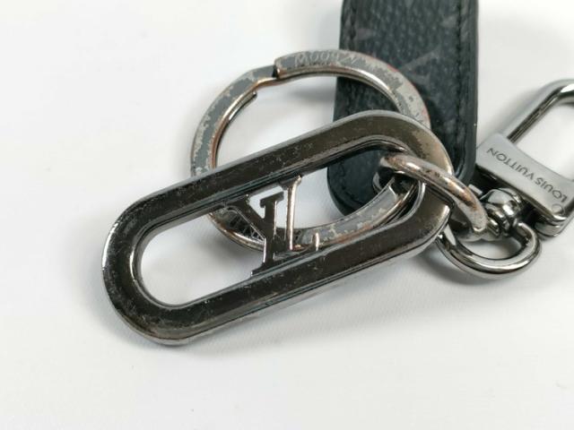 LOUIS VUITTON ルイヴィトン キーホルダー LV シグネチャー チェーン M00927 ブラック シルバー モノグラムエクリプス×メタル ユニセックス キーリング シルバー金具【本物保証】_5