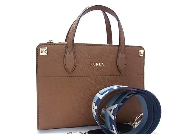 FURLA フルラ ハンドバッグ アフロディーテ - ブラウン レザー レディース 2WAY ショルダーバッグ 美品【本物保証】