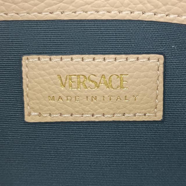 新品未使用展示品 VERSACE ヴェルサーチェ 財布 ヴィルトゥス ラウンドファスナー 長財布 1006263 ベージュ ゴールド金具 レザー レディース ヴェルサーチ レターV【本物保証】_7