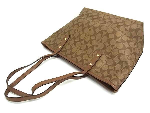 未使用級✨コーチ❤️シティ ジップ トート シグネチャー バッグ ブラウン系 COACH コーチ トートバッグ シグネチャー シティ ジップ トート F58292