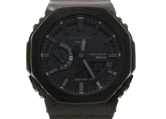 CASIO カシオ 時計 GSHOCK FULL METAL 2100 Series GMB2100BD1AJF ブラック ステンレススチール メンズ アナデジ 美品【本物保証】