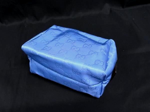 GUCCI グッチ ポーチ コスメポーチ 256636 ライトブルー系×ブラウン系