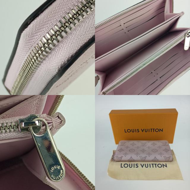 美品 LOUIS VUITTON ルイヴィトン 長財布 ジッピーウォレット M81426 ギモーヴ ピンク系 シルバー金具 マヒナ・カーフレザー レディース モノグラム ラウンドファスナー【本物保証】_8