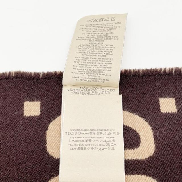 GUCCI グッチ スカーフ マフラー GGジャカード 495592 ブラウン ベージュ系 ウール 91%、シルク 9% ユニセックス 超美品【本物保証】_3