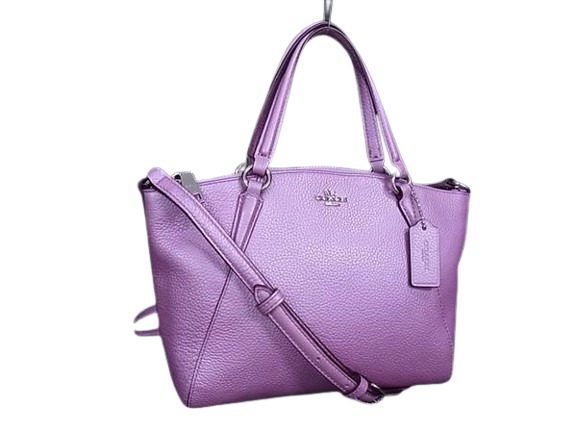 超美品 COACH コーチ ショルダーバッグ ミニ ケルシー サッチェル F22316 パープル系 レザー レディース ミニバッグ　2WAY【本物保証】