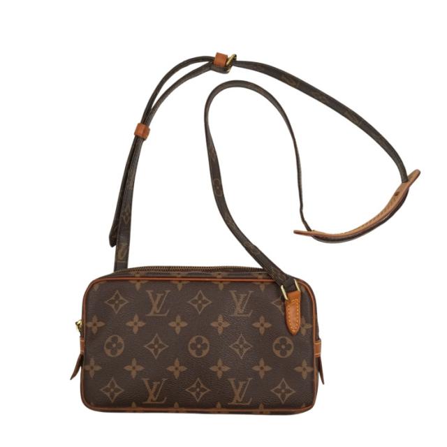 LOUIS VUITTON ルイヴィトン ショルダーバッグ モノグラム マルリー バンドリエール M51828 ブラウン PVC レザー ユニセックス ポシェット 美品【本物保証】
