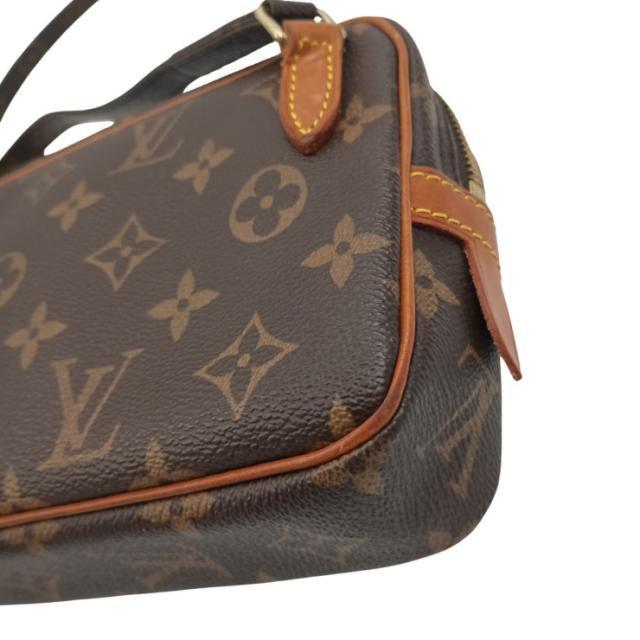 LOUIS VUITTON ルイヴィトン ショルダーバッグ モノグラム マルリー バンドリエール M51828 ブラウン PVC レザー ユニセックス ポシェット 美品【本物保証】_4