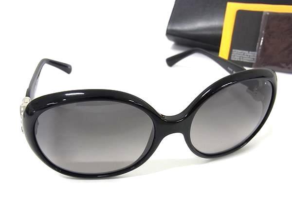 FENDI フェンディ サングラス FS5075 ブラック プラスチック ユニセックス ベルトモチーフ 美品【本物保証】