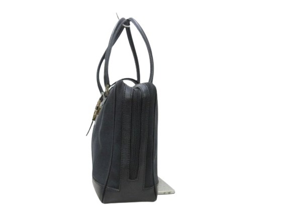 GUCCI グッチ ハンドバッグ Gロゴ 001-5155 ブラック キャンバス×レザー レディース ゴールド金具 美品【本物保証】_2