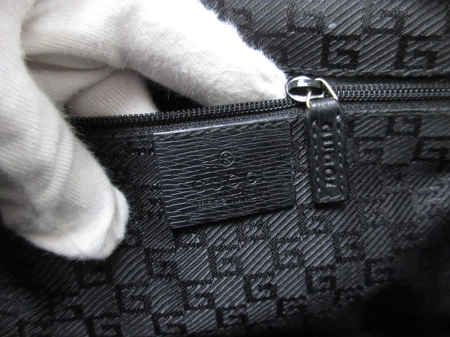 GUCCI グッチ ハンドバッグ Gロゴ 001-5155 ブラック キャンバス×レザー レディース ゴールド金具 美品【本物保証】_5