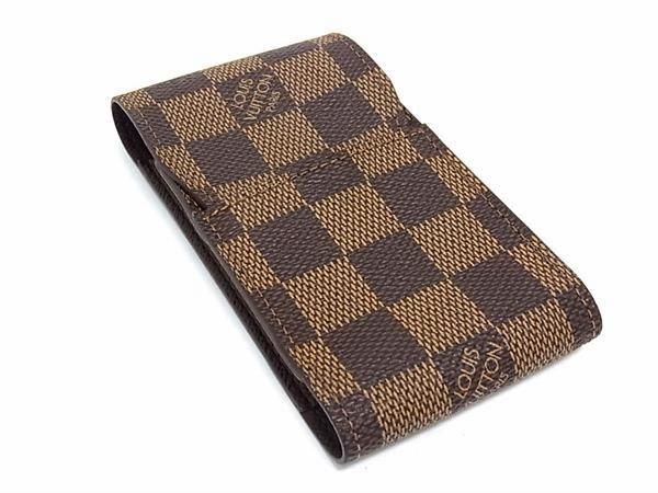 LOUIS VUITTON ルイヴィトン シガレットケース エテュイ シガレット N63024 エベヌ（ブラウン）系 ダミエ ユニセックス 超美品【本物保証】