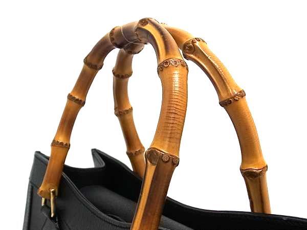 GUCCI グッチ ハンドバッグ バンブー トートバッグ 002 1186 0260 ブラック レザー レディース オールドグッチ【本物保証】_2