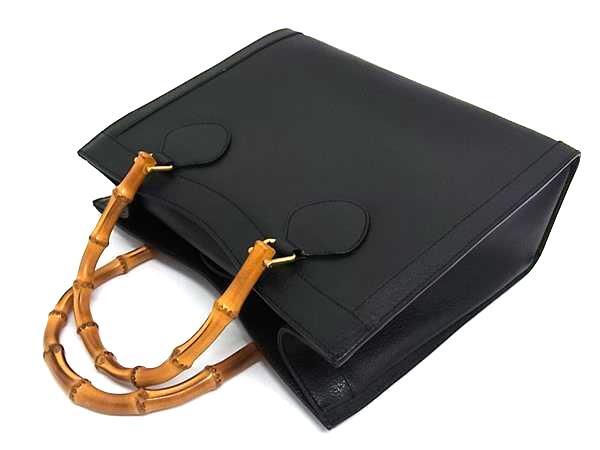 GUCCI グッチ ハンドバッグ バンブー トートバッグ 002 1186 0260 ブラック レザー レディース オールドグッチ【本物保証】_3