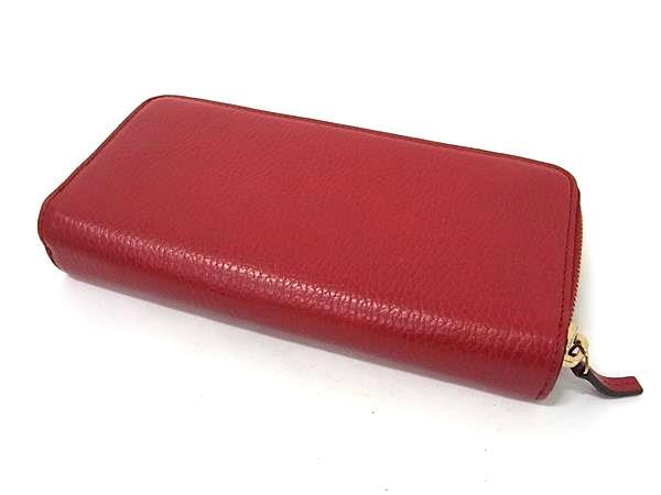 GUCCI グッチ 財布 インターロッキングG 449397 レッド レザー レディース ラウンドファスナー 三つ折り 長財布 美品【本物保証】_2