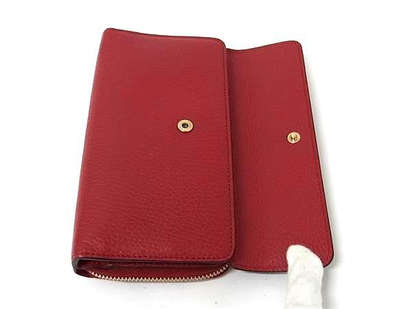 GUCCI グッチ 財布 インターロッキングG 449397 レッド レザー レディース ラウンドファスナー 三つ折り 長財布 美品【本物保証】_3