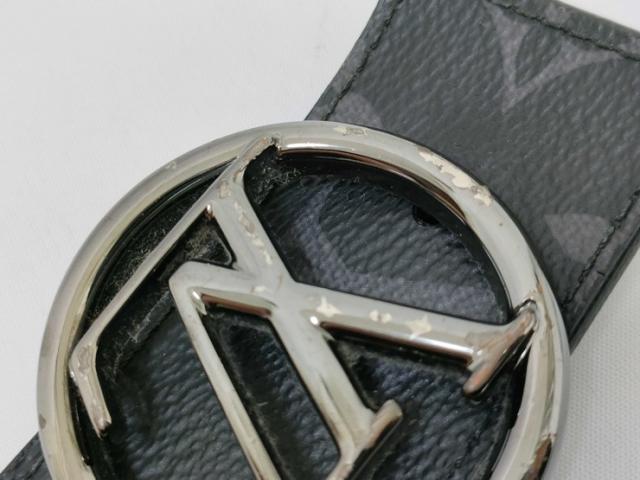LOUIS VUITTON ルイヴィトン ベルト サンチュール LVサークル M0168V ブラック モノグラム エクリプス×レザー メンズ リバーシブル シルバー金具【本物保証】 LOUIS VUITTON ルイヴィトン ベルト サンチュール LVサークル M0168V