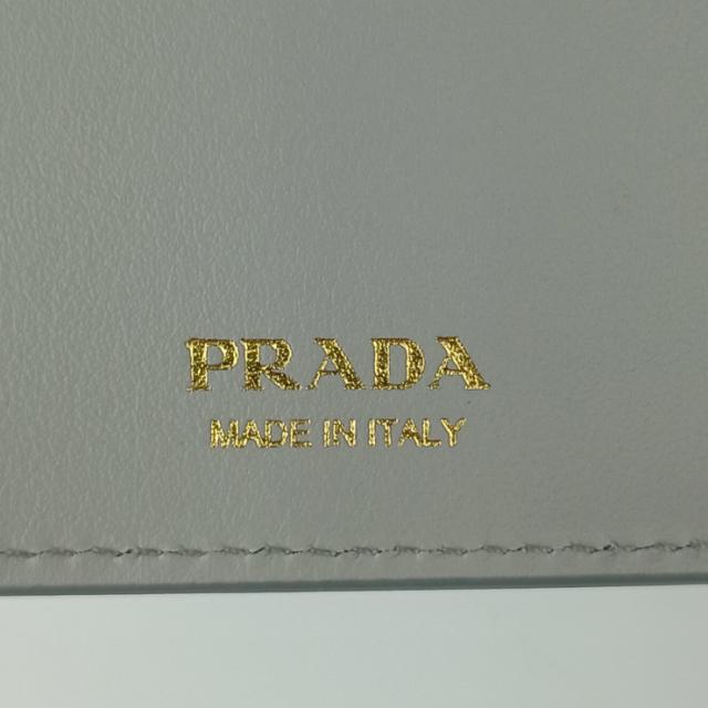 PRADA プラダ 財布 シティカーフタブ 1MV025 ライトグレー レザー  