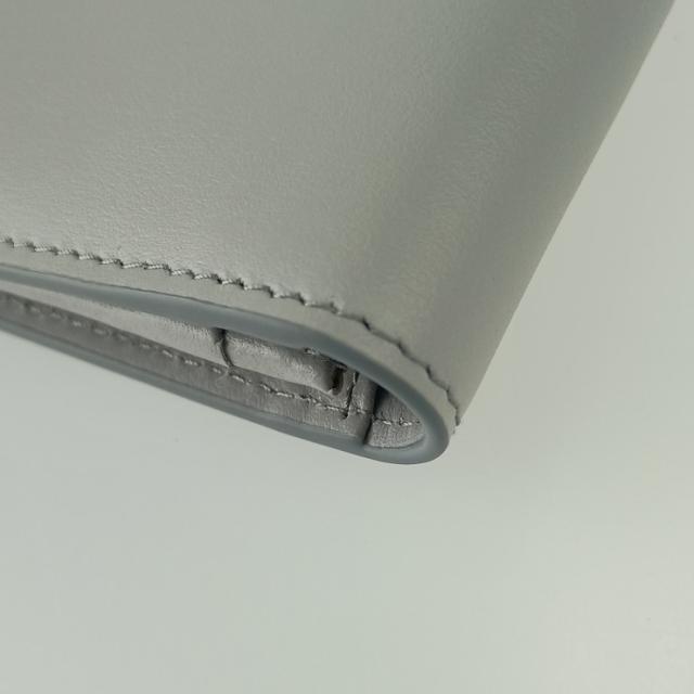 PRADA プラダ 財布 シティカーフタブ 1MV025 ライトグレー レザー レディース 二つ折り長財布 ゴールド金具 超美品【本物保証】_4