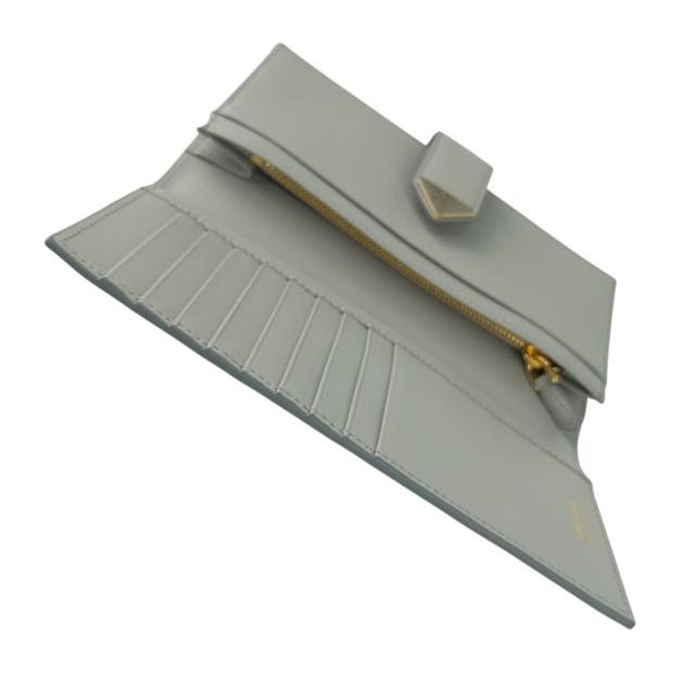 PRADA プラダ 財布 シティカーフタブ 1MV025 ライトグレー レザー  